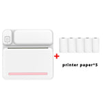 C19 200DPI Studenten-Hausaufgaben-Drucker Bluetooth tintenloser Taschen-Drucker, Pink, Blau, pinkes Druckerpapier x 5, blaues Druckerpapier x 5, pinke Aufkleber x 5, blaue Aufkleber x 5, pinkes Set, blaues Set