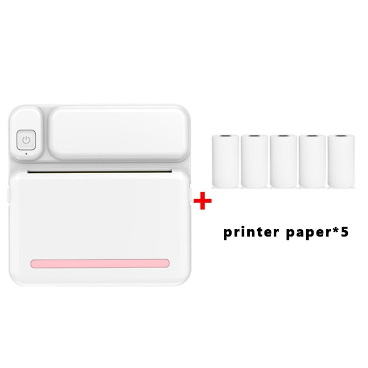 C19 200DPI Studenten-Hausaufgaben-Drucker Bluetooth tintenloser Taschen-Drucker, Pink, Blau, pinkes Druckerpapier x 5, blaues Druckerpapier x 5, pinke Aufkleber x 5, blaue Aufkleber x 5, pinkes Set, blaues Set