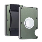 ZDL-05 Tracker Schutz Organizer Metall Kartenhalter für AirTag 2. Gen / AirTag 1. Gen, Armeegrün, Schwarz, Grau, Hellblau