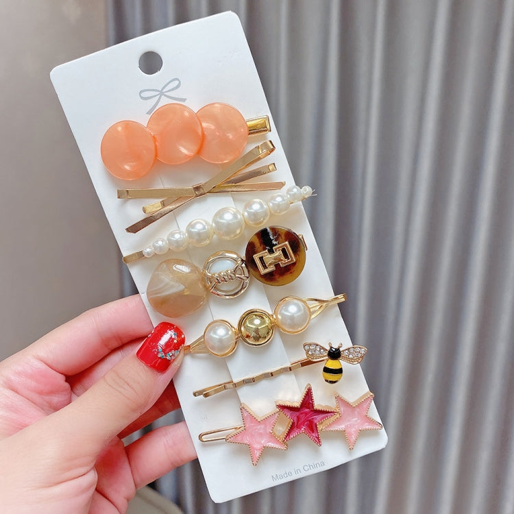 Alloy Colorful Hairpin Headgear Pearl Rhinestone Clip Set, 8PCS/Set Heavy Work, 8PCS/Set Cherry, 8PCS/Set Pink Cherry, 8PCS/Set Starfish, 7PCS/Set Mermaid, 4PCS/Set Light Blue, 6PCS/Set Purple, 8PCS/Set Yellow, 7PCS/Set Yellow Heart, 7PCS/Set Diamond H...