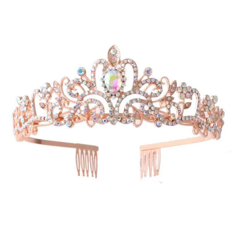 G2888 Kristall-Diamant-Hochzeitsfrisur mit geflochtenem Haarreif, Silberweiß, Silber, Gold, Roségold, AB-Farben, Weiß+Rosa, Rosa, Blau, Roségold (ohne Kamm), Gold (ohne Kamm), Opal (Farben), Lila-Roter Diamant, Helllila, Hellgrün ...