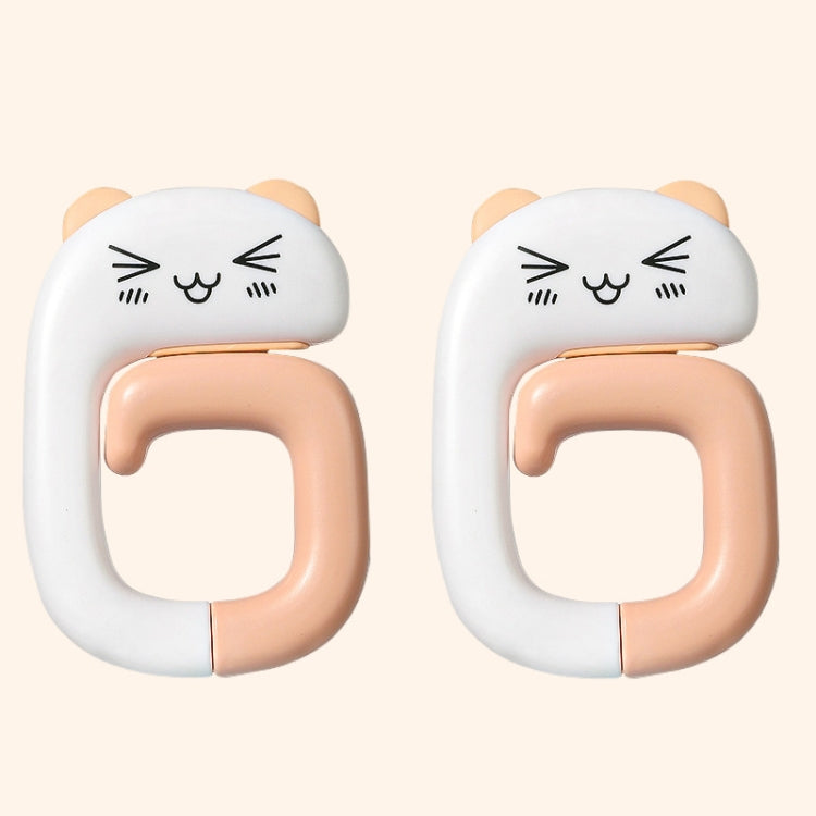 2 St. Schultaschenhaken für den Schreibtisch, abnehmbarer Taschenaufhänger für das Büro, Panda, kleine rosa Katze, Waschbär, Kätzchen