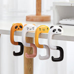 2 St. Schultaschenhaken für den Schreibtisch, abnehmbarer Taschenaufhänger für das Büro, Panda, kleine rosa Katze, Waschbär, Kätzchen