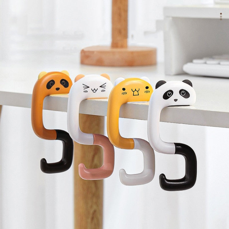 2 St. Schultaschenhaken für den Schreibtisch, abnehmbarer Taschenaufhänger für das Büro, Panda, kleine rosa Katze, Waschbär, Kätzchen