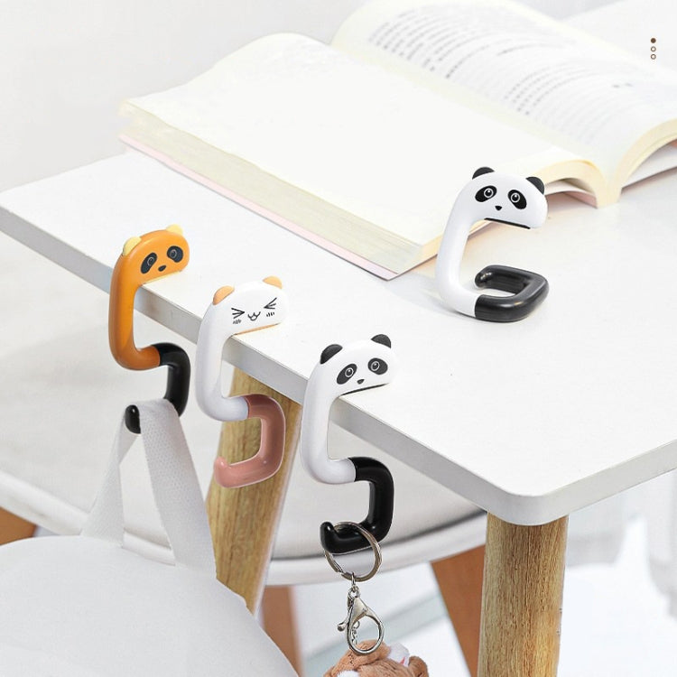 2 St. Schultaschenhaken für den Schreibtisch, abnehmbarer Taschenaufhänger für das Büro, Panda, kleine rosa Katze, Waschbär, Kätzchen