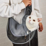 Haustiertasche mit breitem Schultergurt, atmungsaktive Umhängetasche für Katzen, Größen: Klein, Groß