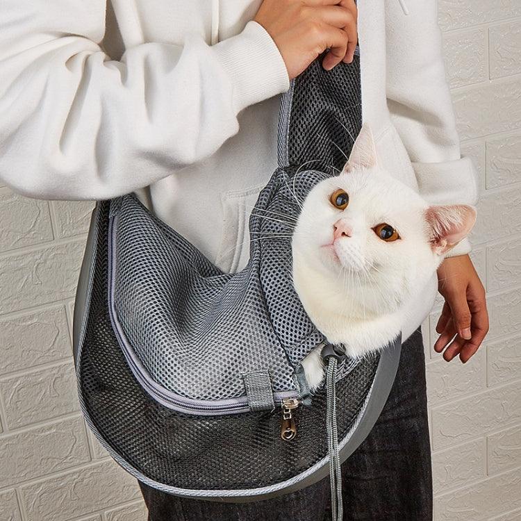 Haustiertasche mit breitem Schultergurt, atmungsaktive Umhängetasche für Katzen, Größen: Klein, Groß