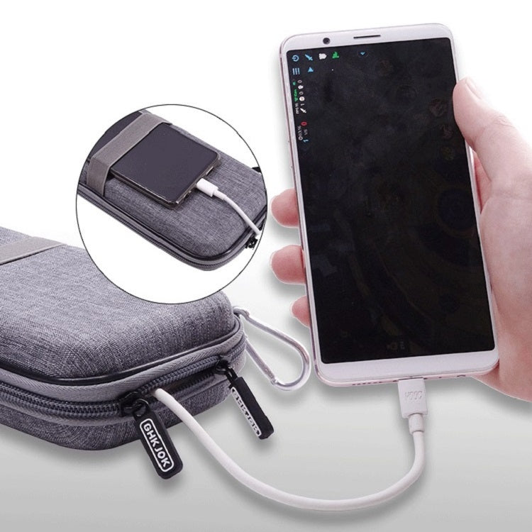 Handy Powerbank Datenkabel EVA Aufbewahrungstasche, Grau, Schwarz