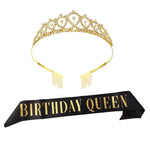 WM-02 Kristall-Diamant Geburtstagsparty-Hochzeits-Hochsteckkrone, Farbe: Gold Queen Set1, Silber, Gold, Roségold, AB-Diamant, Gold Queen, AB Silver Queen, Silver Queen, Roségold Queen, Golden Queen, Silver Girl, AB Gold Girl, Gold Girl, Roségold Girl