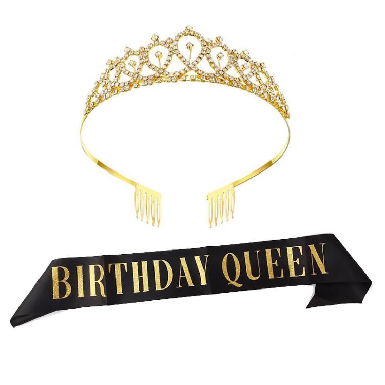 WM-02 Kristall-Diamant Geburtstagsparty-Hochzeits-Hochsteckkrone, Farbe: Gold Queen Set1, Silber, Gold, Roségold, AB-Diamant, Gold Queen, AB Silver Queen, Silver Queen, Roségold Queen, Golden Queen, Silver Girl, AB Gold Girl, Gold Girl, Roségold Girl