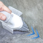 Badezimmer-Boden-Eckspalten-Reinigungsbürste, Weiß Grau, Gelb Grün