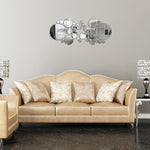 JM004 26TEILE Schlafzimmer Geometrisch Rund Stereo Acryl Spiegel Wandaufkleber, Silber, Gold