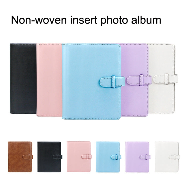 3-Zoll-Fotoalbum aus PU-Leder, Retro-Stil, Fotospeicher, Erinnerungsbuch, Weiß, Rosa, Lila, Blau, Schwarz, Braun