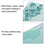 Silicone Children Drawing Pad Wipeable Washable Paint Palettes, Blue, Pink