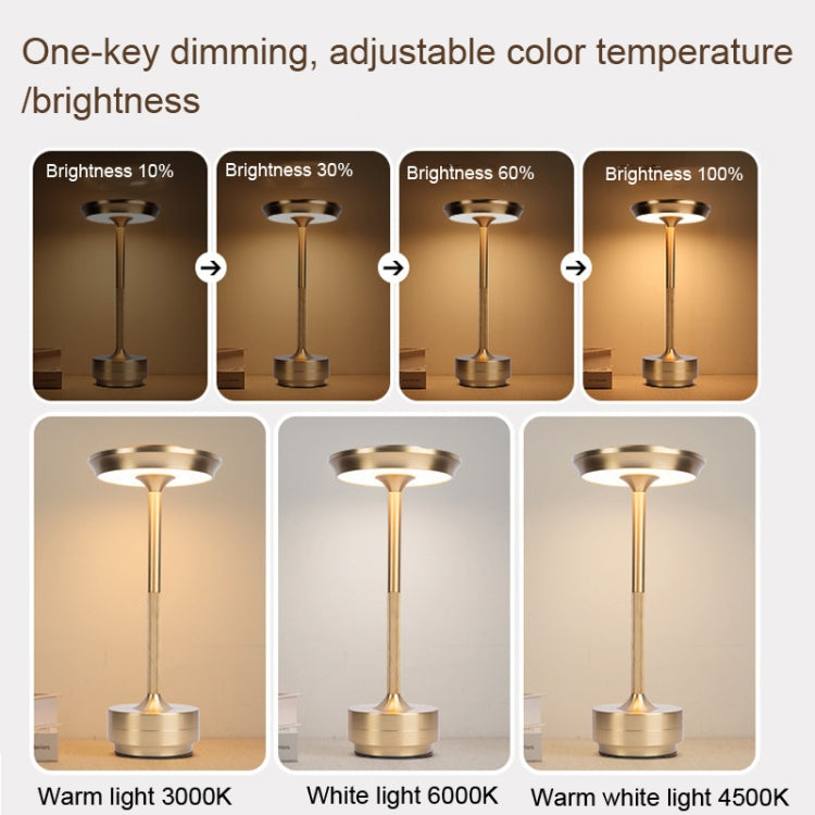 Wiederaufladbare Schreibtischlampe Abnehmbare Schreibtischlampe Bar Atmosphären Nachtlicht, Gold, Silber, Schwarz