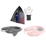Waschbecken für Schwangere und Senioren mit Liegefunktion, Haarpflege, Schwarz, Rosa, Rosa mit Abflussfach, Schwarz mit Abflussfach