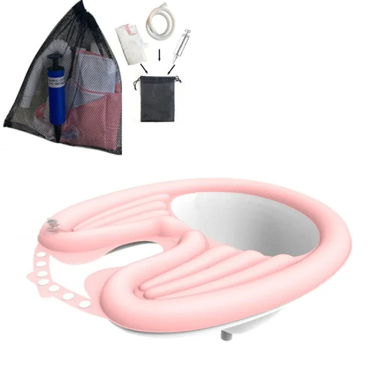 Waschbecken für Schwangere und Senioren mit Liegefunktion, Haarpflege, Schwarz, Rosa, Rosa mit Abflussfach, Schwarz mit Abflussfach