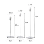 3 PCS / Set Wohndeko Hochzeit Schmiedeeisen Kerzenhalter, Stil: 3 PCS / Set Dicker Boden (Rosenrot), 3 PCS / Set Dicker Boden (Silber), 3 PCS / Set Dünner Boden (Schwarz), 3 PCS / Set Dünner Boden (Imitationsgold), 3 PCS / Set Dünner Boden (Silber) ...
