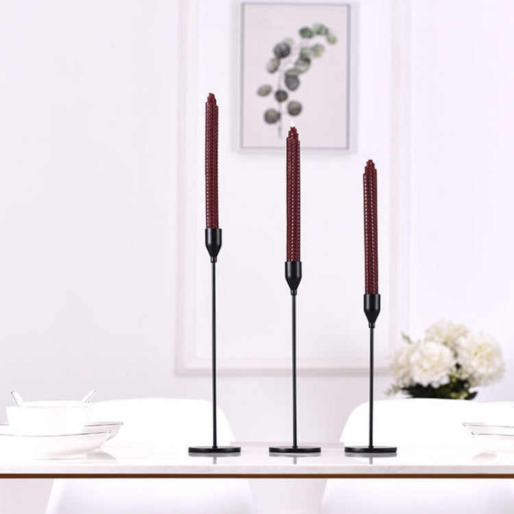 3 PCS / Set Wohndeko Hochzeit Schmiedeeisen Kerzenhalter, Stil: 3 PCS / Set Dicker Boden (Rosenrot), 3 PCS / Set Dicker Boden (Silber), 3 PCS / Set Dünner Boden (Schwarz), 3 PCS / Set Dünner Boden (Imitationsgold), 3 PCS / Set Dünner Boden (Silber) ...