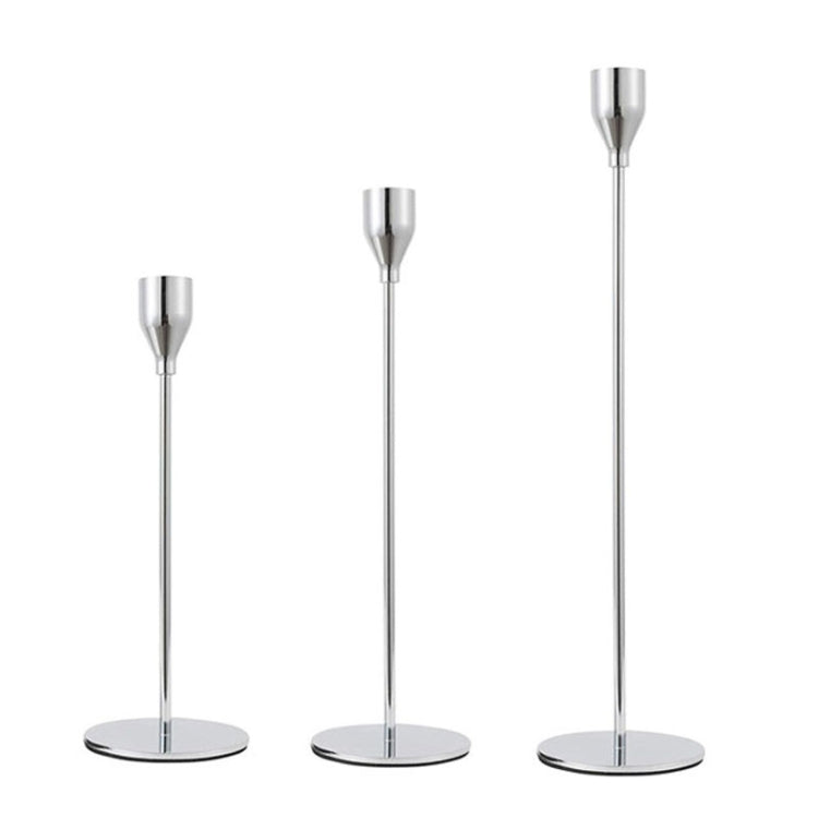 3 PCS / Set Wohndeko Hochzeit Schmiedeeisen Kerzenhalter, Stil: 3 PCS / Set Dicker Boden (Rosenrot), 3 PCS / Set Dicker Boden (Silber), 3 PCS / Set Dünner Boden (Schwarz), 3 PCS / Set Dünner Boden (Imitationsgold), 3 PCS / Set Dünner Boden (Silber) ...