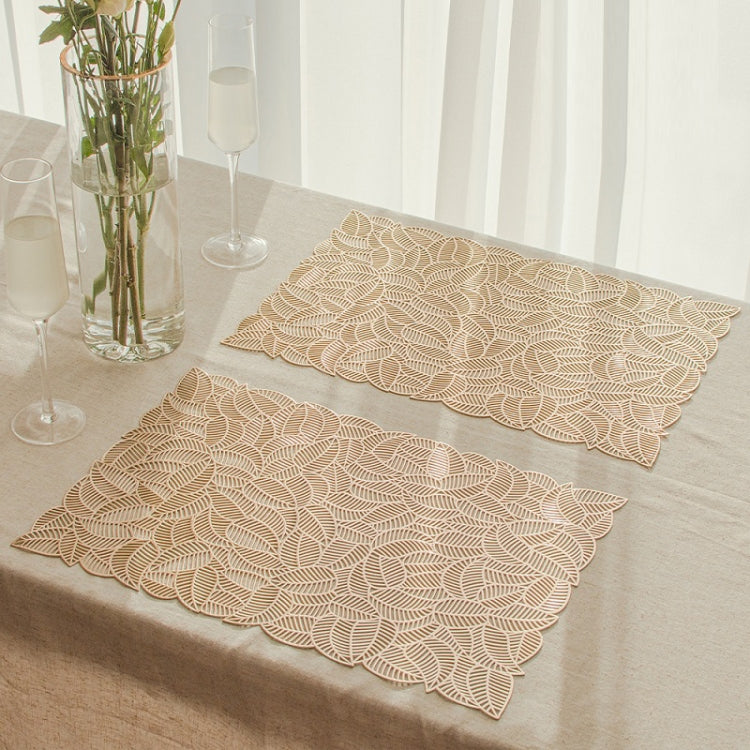 Hohles PVC-Tischset, langlebig, isoliert, Gold, Silber, Kupfer