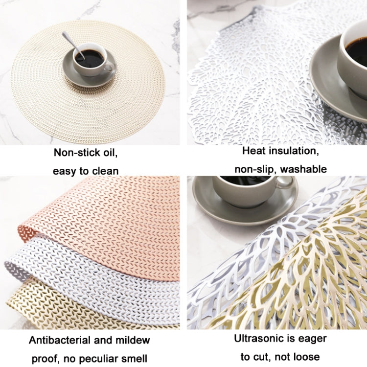 Hohles PVC-Tischset, langlebig, isoliert, Gold, Silber, Kupfer