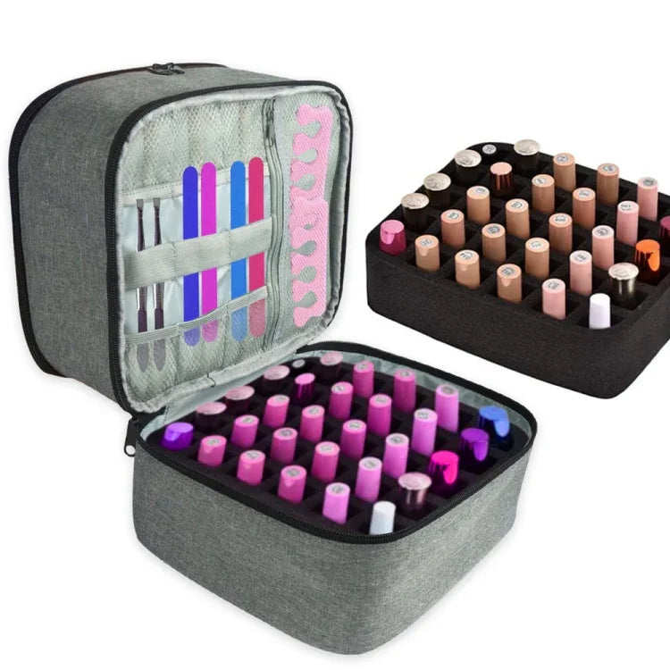Tragbare Aufbewahrungstasche für Nagellack, ätherische Öle und Lippenstifte, Grau