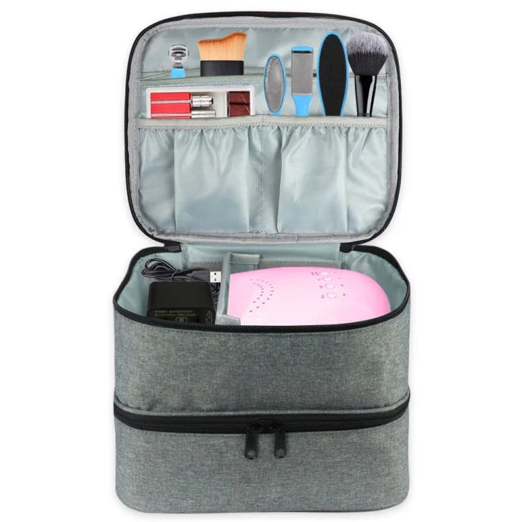 Tragbare Aufbewahrungstasche für Nagellack, ätherische Öle und Lippenstifte, Grau