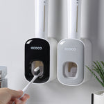 ECOCO E1922 Kinder und Erwachsene Doppelte automatische Zahnpastaspender, E1922 Schwarz, E1922 Grau