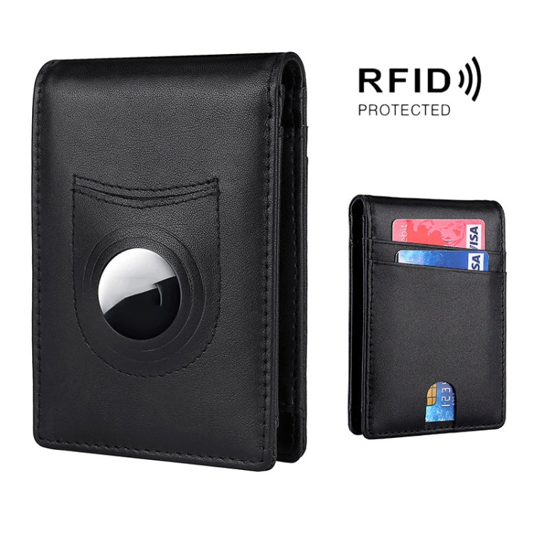 Tracker RFID Kartenhalter Leder Herren Geldbörse für AirTag 2. Generation / AirTag 1. Generation, Carbonfaser, Leinwandbindung
