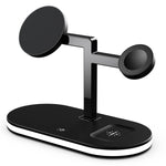 UD23 15W 3 In 1 Desktop Aluminum Alloy Wireless Charger, For Smartphone&iWatch&AirPods, UD23