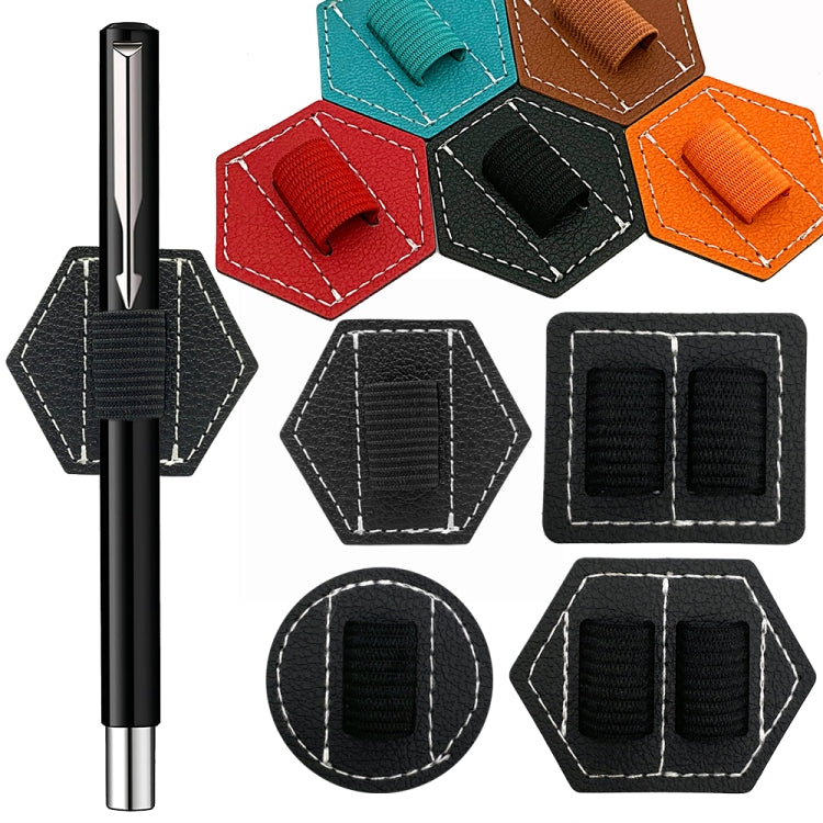 5 STK Kapazitiver Stift Tasche Selbstklebender Stifthalter PU Stiftclip, Stil:, Sechseckig Schwarz, Sechseckig Blau, Sechseckig Orange, Sechseckig Rot, Sechseckig Braun, Sechseck Doppel Schwarz, Rechteck Doppel Schwarz, Rund