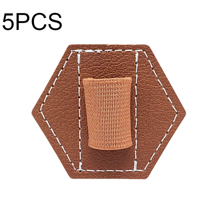 5 STK Kapazitiver Stift Tasche Selbstklebender Stifthalter PU Stiftclip, Stil:, Sechseckig Schwarz, Sechseckig Blau, Sechseckig Orange, Sechseckig Rot, Sechseckig Braun, Sechseck Doppel Schwarz, Rechteck Doppel Schwarz, Rund