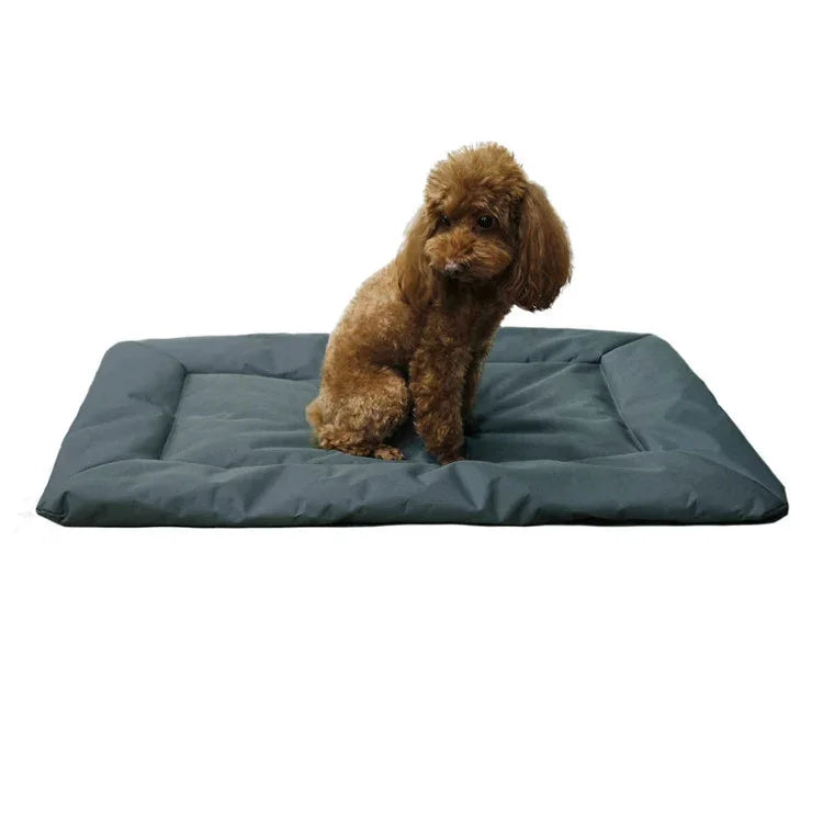 Faltbare Hundeschlafmatte für Outdoor-Camping, 600D Oxford-Gewebe, wasserdicht, in Himmelblau, Braun und Grau erhältlich.