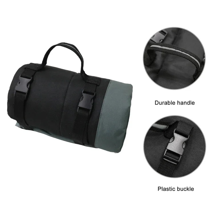 Faltbare Hundeschlafmatte für Outdoor-Camping, 600D Oxford-Gewebe, wasserdicht, in Himmelblau, Braun und Grau erhältlich.