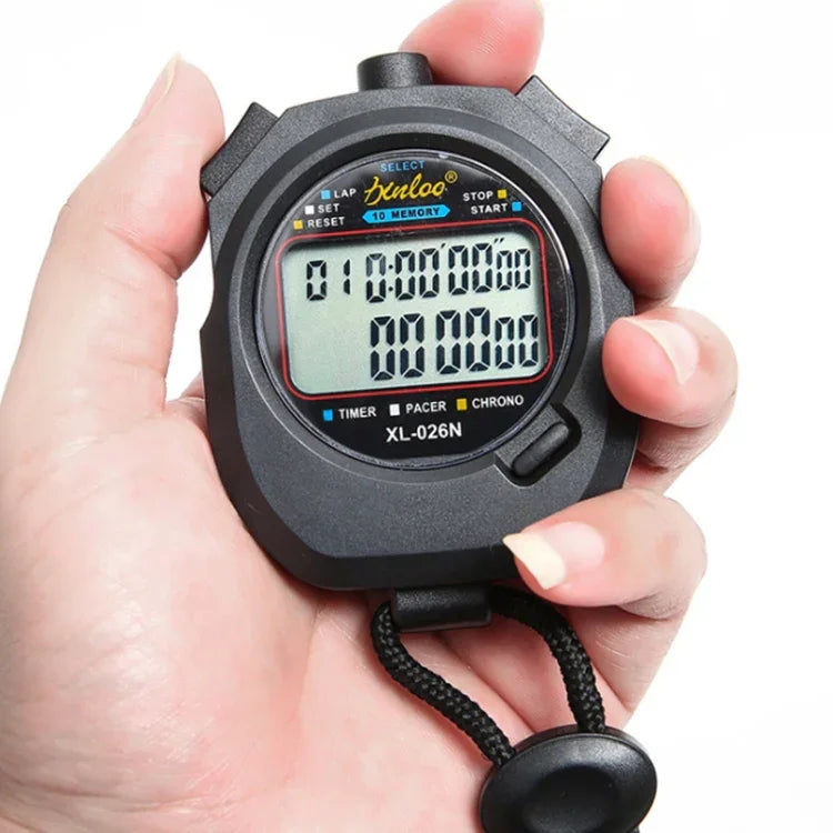 XINLONG XL-026N Zweireihige elektronische Stoppuhr mit 10 Speicherplätzen, großem Display und Schiedsrichter-Timer, XL-026N