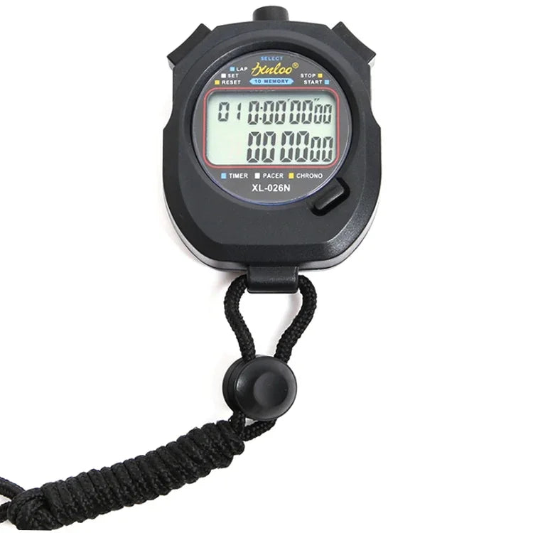 XINLONG XL-026N Zweireihige elektronische Stoppuhr mit 10 Speicherplätzen, großem Display und Schiedsrichter-Timer, XL-026N