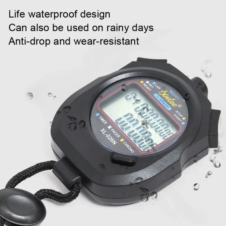 XINLONG XL-026N Zweireihige elektronische Stoppuhr mit 10 Speicherplätzen, großem Display und Schiedsrichter-Timer, XL-026N