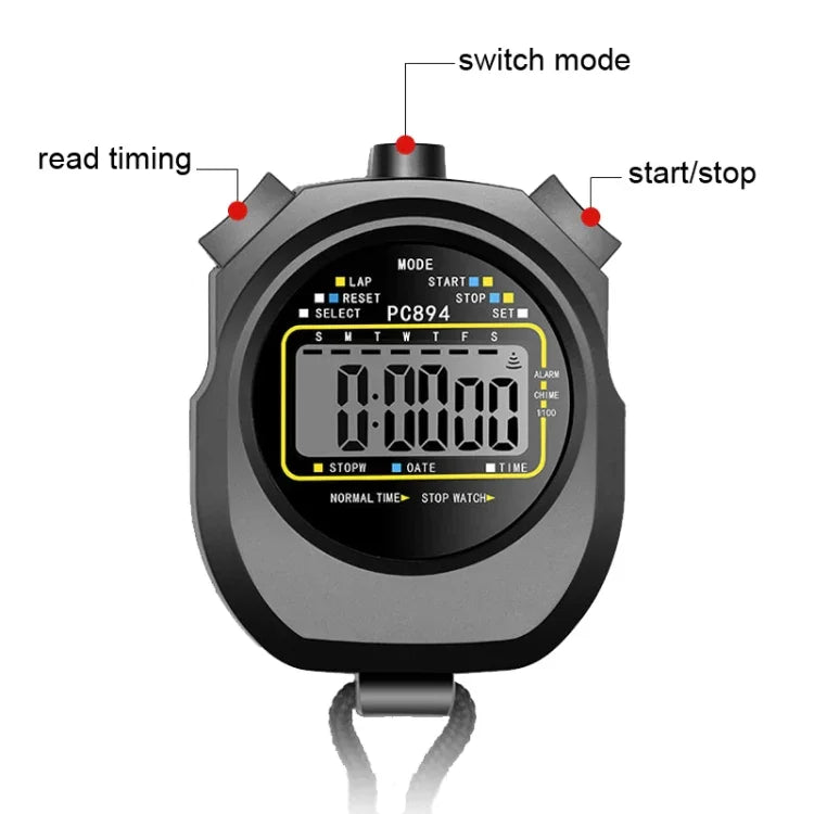 PC894 Elektronische Stoppuhr Timer Sport Fitness Training Schiedsrichter Stoppuhr, PC894