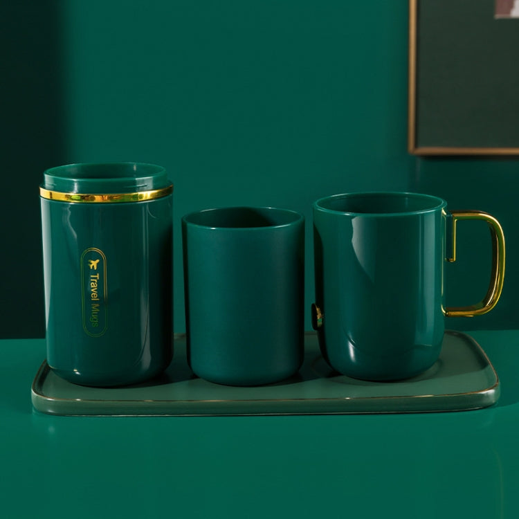 JM043 Mundwasserbecher-Set für Zuhause, Paar, praktisch, Reise-Zahnbürstenbox, Stil:, 2 Tassen Dunkelgrün, 2 Tassen Schwarz, 2 Tassen Weiß, 3 Tassen Dunkelgrün, 3 Tassen Schwarz, 3 Tassen Weiß