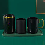 JM043 Mundwasserbecher-Set für Zuhause, Paar, praktisch, Reise-Zahnbürstenbox, Stil:, 2 Tassen Dunkelgrün, 2 Tassen Schwarz, 2 Tassen Weiß, 3 Tassen Dunkelgrün, 3 Tassen Schwarz, 3 Tassen Weiß