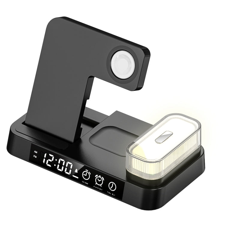 A37 30W 3-in-1 Kabelloser Ladeständer mit RGB-Nachtlicht & Weckerfunktion, A37 30W Weiß, A37 30W Schwarz