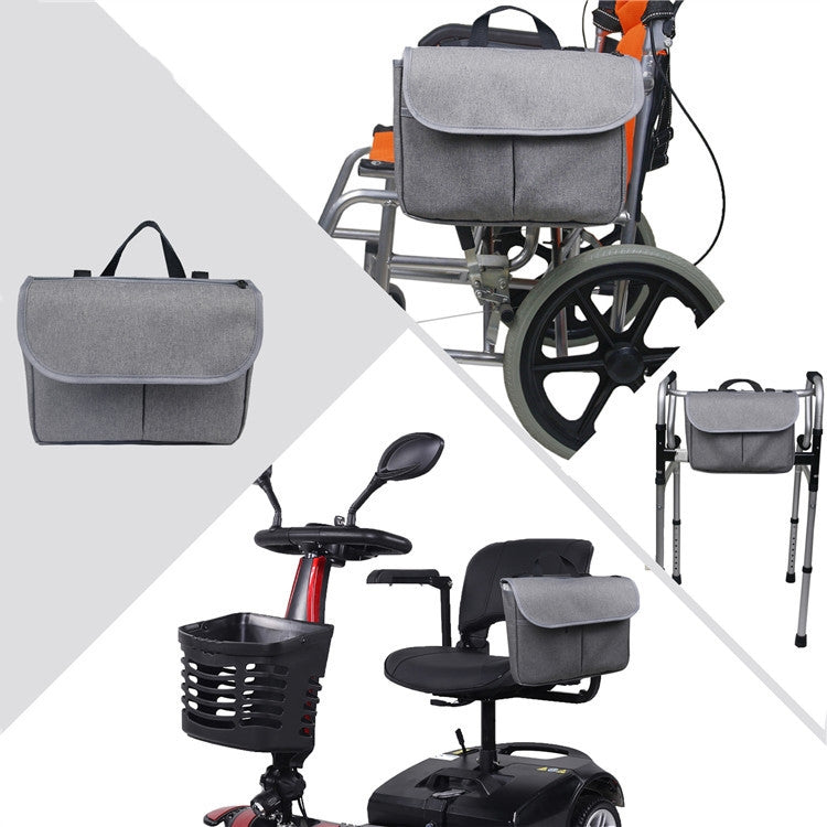 MTP-682 Hängetasche für Rollstuhl, Rehabilitationstasche für Gehhilfen, Fahrradtasche, MTP-682 Schwarz, MTP-682 Grau