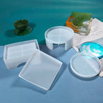 DIY Crystal Epoxy Storage Box Silicone Mould, Round Coaster Box Set, Round Coaster DJ-100, Round Coaster Box DJ-98, Square Coaster Box Set, Square Coaster DJ-99, Square Coasters DJ-97, 10 PCS/Set, 12 PCS/Set