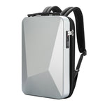 Bopai 61-93318A Hartschalen Wasserdichter und Erweiterbarer Rucksack mit USB-Ladeanschluss, Spezifikation:, Standard (Silber), Passwort (Silber), Standard (Schwarz), Passwort (Schwarz)