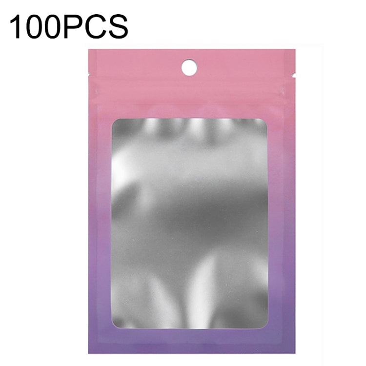 100 STK Aluminiumfolie Ziplock Beutel Schmuck Datenkabel Versiegelte Verpackungsbeutel, Größe:, 7,5x10cm (Pink allmählich Lila), 7,5x10cm (Blau allmählich Pink), 7,5x10cm (Blau Verlauf), 7,5x10cm (Gelb Verlauf), 8,5x13cm (Pink allmählich Lila)