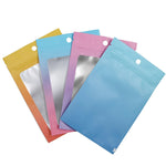 100 STK Aluminiumfolie Ziplock Beutel Schmuck Datenkabel Versiegelte Verpackungsbeutel, Größe:, 7,5x10cm (Pink allmählich Lila), 7,5x10cm (Blau allmählich Pink), 7,5x10cm (Blau Verlauf), 7,5x10cm (Gelb Verlauf), 8,5x13cm (Pink allmählich Lila)