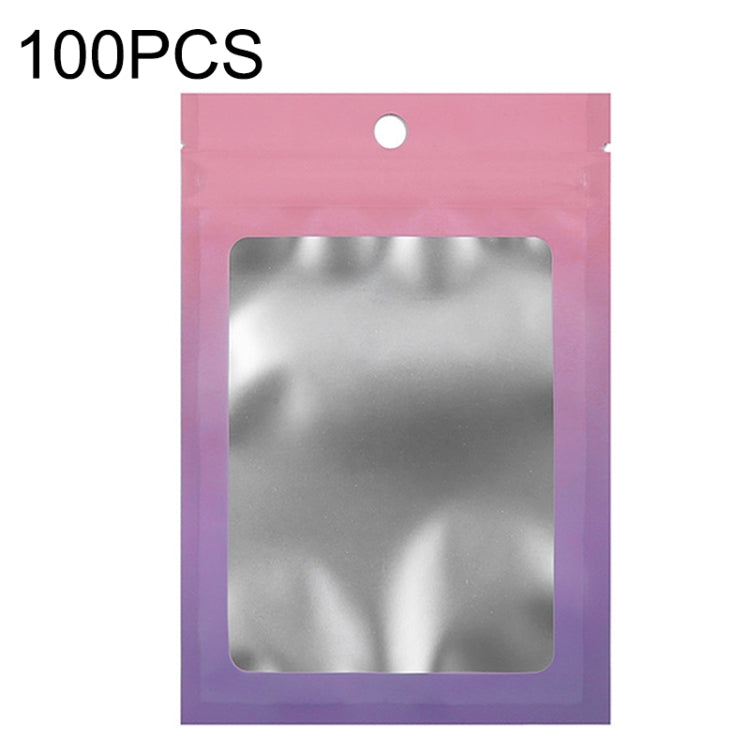 100 STK Aluminiumfolie Ziplock Beutel Schmuck Datenkabel Versiegelte Verpackungsbeutel, Größe:, 7,5x10cm (Pink allmählich Lila), 7,5x10cm (Blau allmählich Pink), 7,5x10cm (Blau Verlauf), 7,5x10cm (Gelb Verlauf), 8,5x13cm (Pink allmählich Lila)
