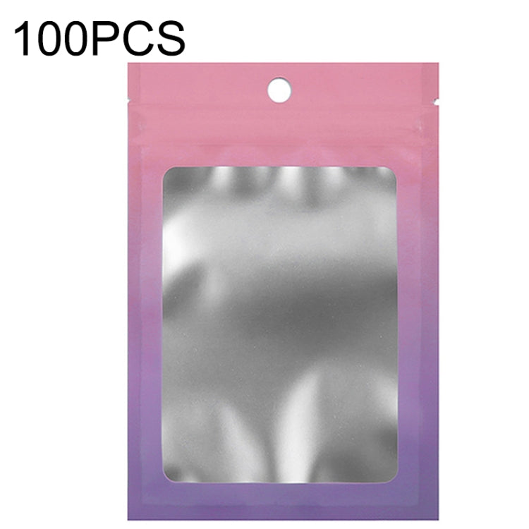 100 STK Aluminiumfolie Ziplock Beutel Schmuck Datenkabel Versiegelte Verpackungsbeutel, Größe:, 7,5x10cm (Pink allmählich Lila), 7,5x10cm (Blau allmählich Pink), 7,5x10cm (Blau Verlauf), 7,5x10cm (Gelb Verlauf), 8,5x13cm (Pink allmählich Lila)