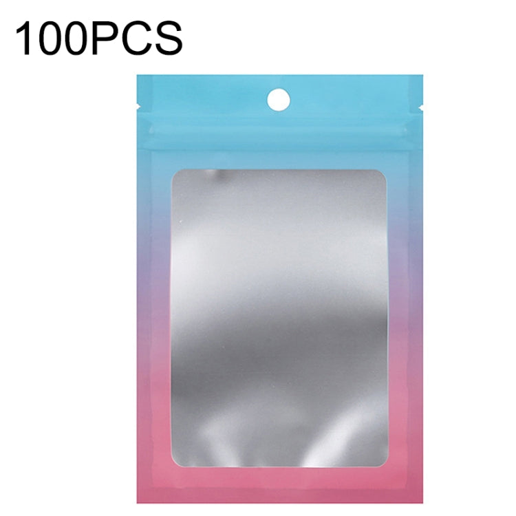 100 STK Aluminiumfolie Ziplock Beutel Schmuck Datenkabel Versiegelte Verpackungsbeutel, Größe:, 7,5x10cm (Pink allmählich Lila), 7,5x10cm (Blau allmählich Pink), 7,5x10cm (Blau Verlauf), 7,5x10cm (Gelb Verlauf), 8,5x13cm (Pink allmählich Lila)